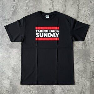 Taking Back Sunday Run DMC Style Logo Emo Pop Punk Graphic Tee Black